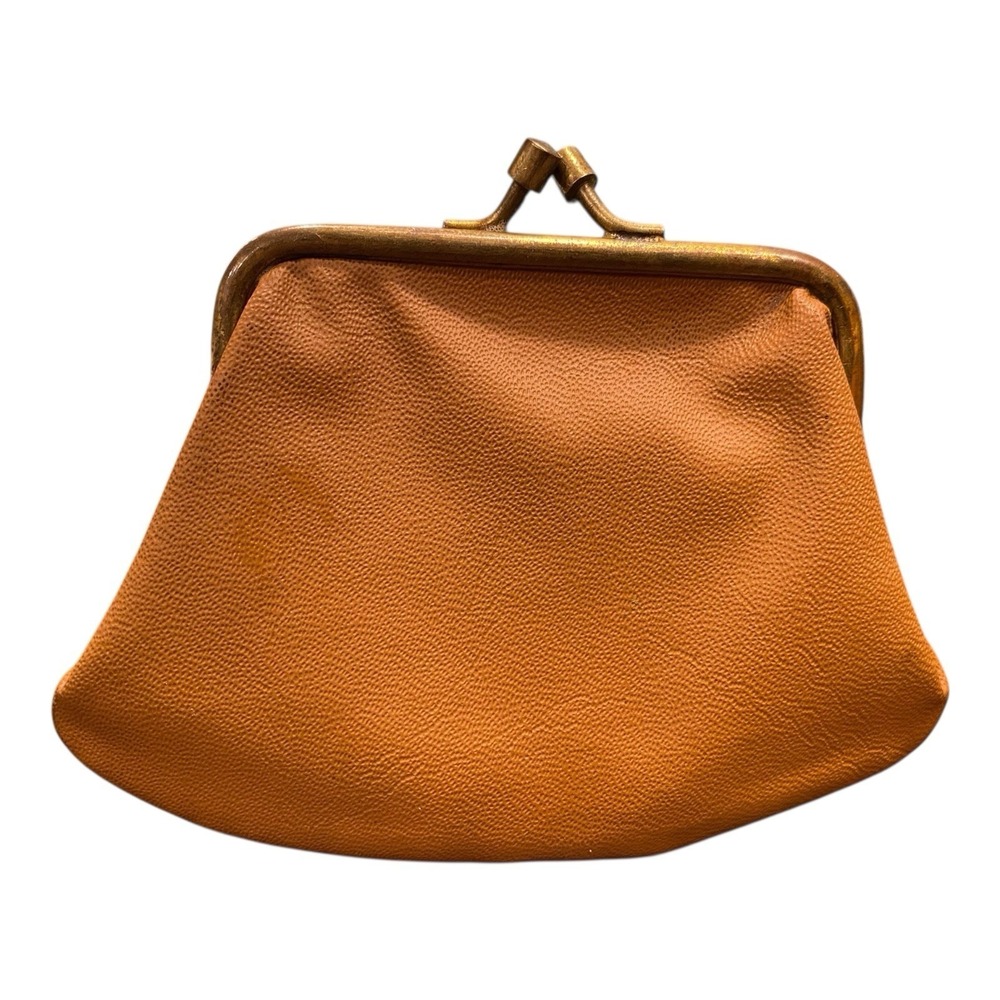 VTG Little Granny Kiss Lock Coin‎ Pouch Brown Coin Purse Wallet